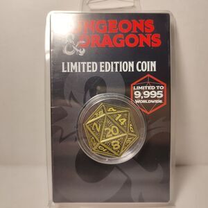 Dungeons & Dragons Limited Edition Collectible Dice Coin Official D&D Badge